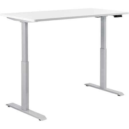 Interion By Global Industrial Sit Stand Desk, 30 in D X 28 to 46 in H, 48 in W X 695779WHGY